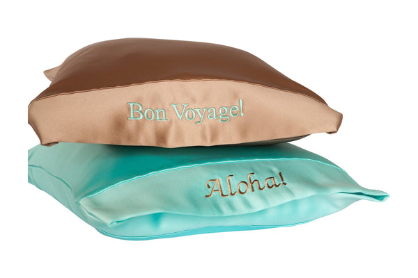 personalized satin travel pillow 