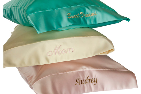 embroidered satin pillowcases
