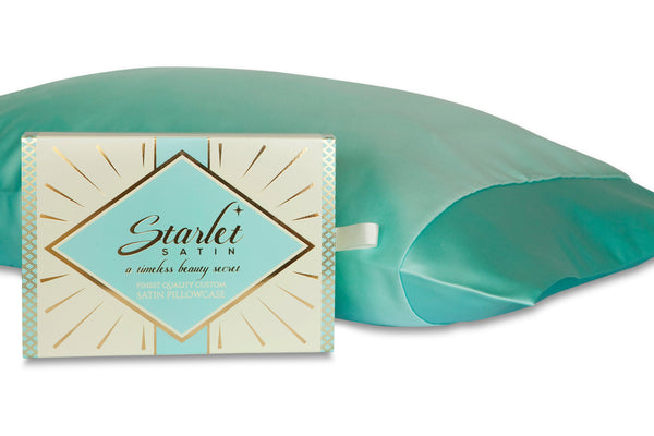 aqua satin pillow cases