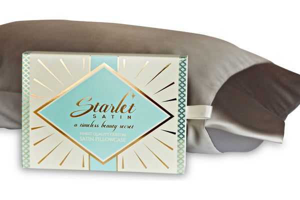 silver satin pillow case